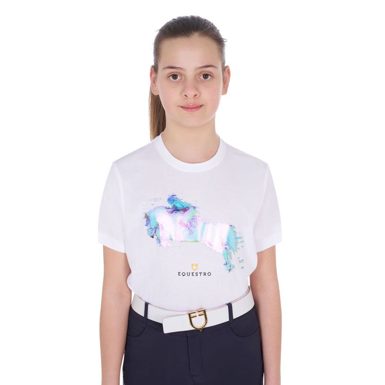 Girls' slim fit t-shirt Jump print