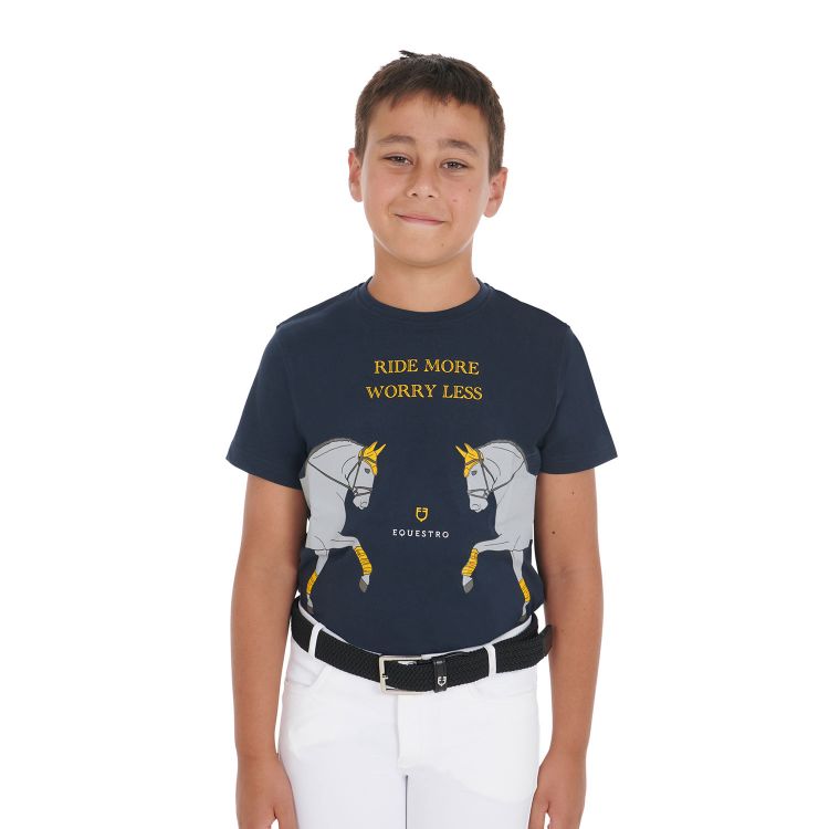 Kids' slim fit t-shirt with dressage print