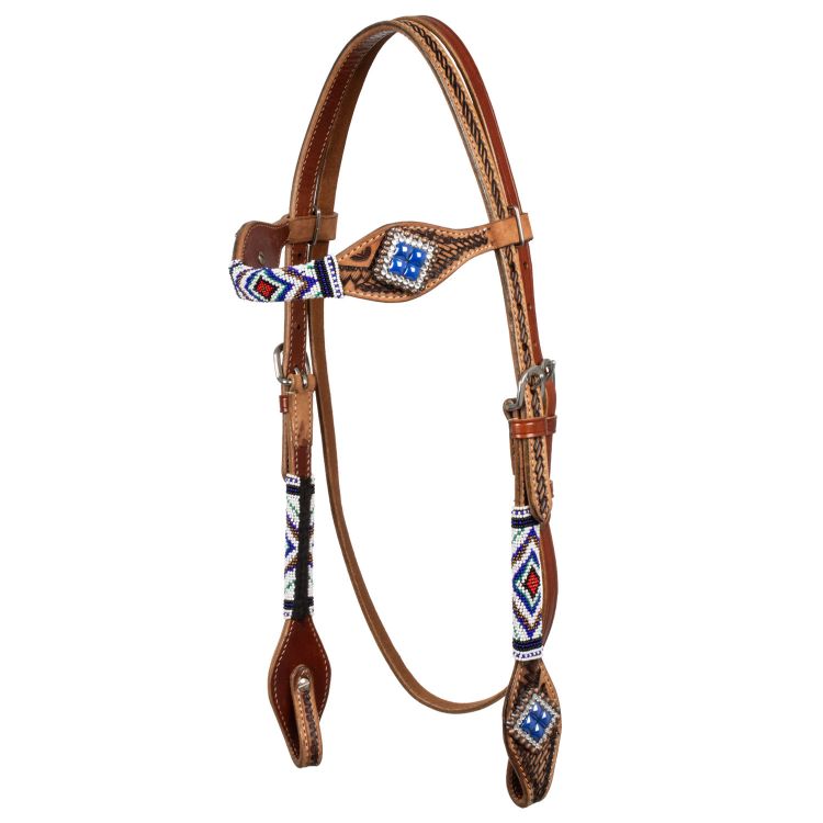 BRIDLE WITH BLUE DIAMOND DECORATIONS