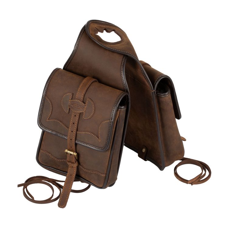 Western saddle bag in leather