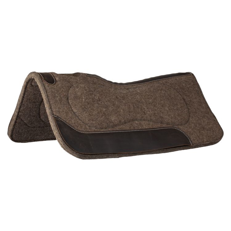Pure wool felt saddle pad with grain wear leather