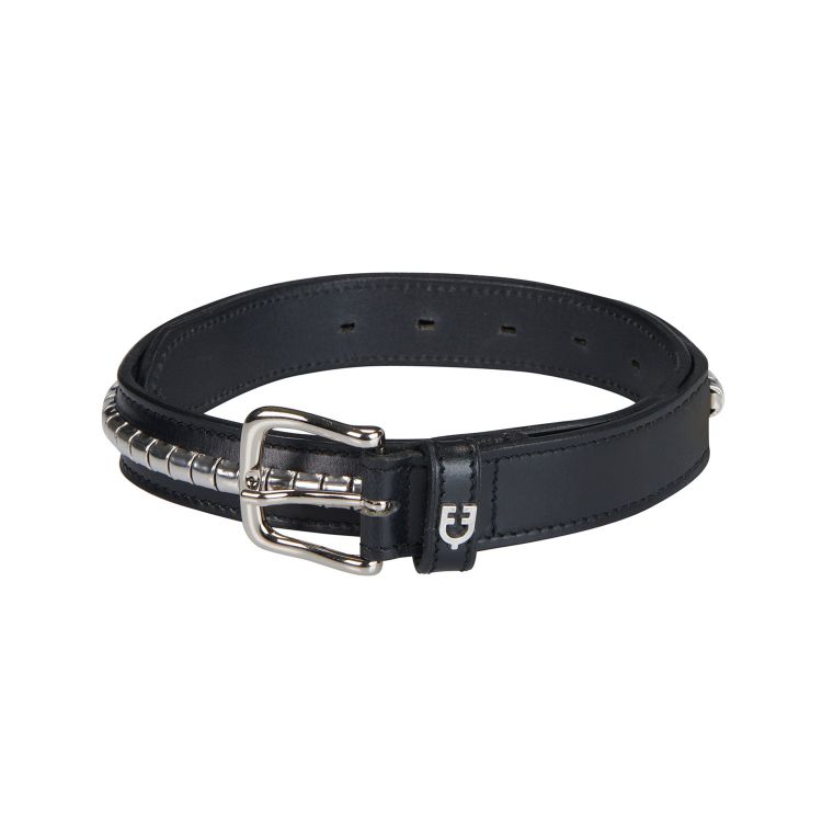Leather belt with silver clincher