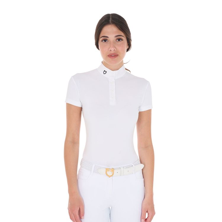 Women's slim fit mandarin collar competition polo shirt