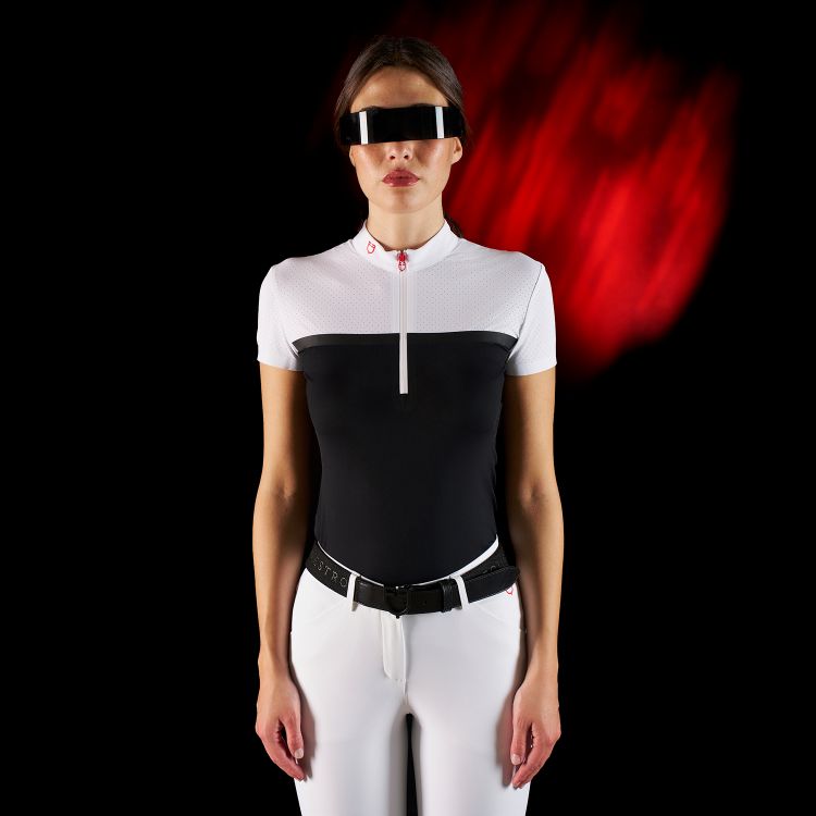 Ridertech women's competition polo shirt in perforated fabric