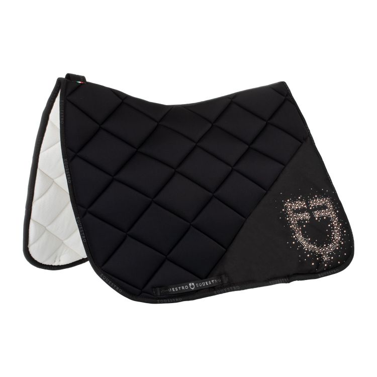 Dressage saddle pad rhinestone logo