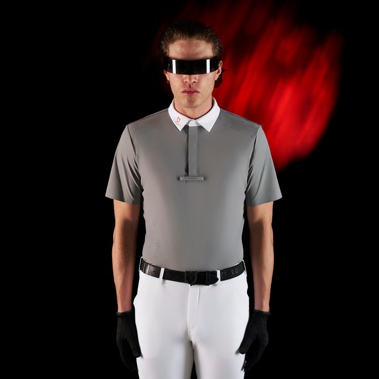 Ridertech men's competition polo shirt with short sleeves and buttons