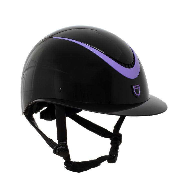 Glossy helmet with rhinestone strap