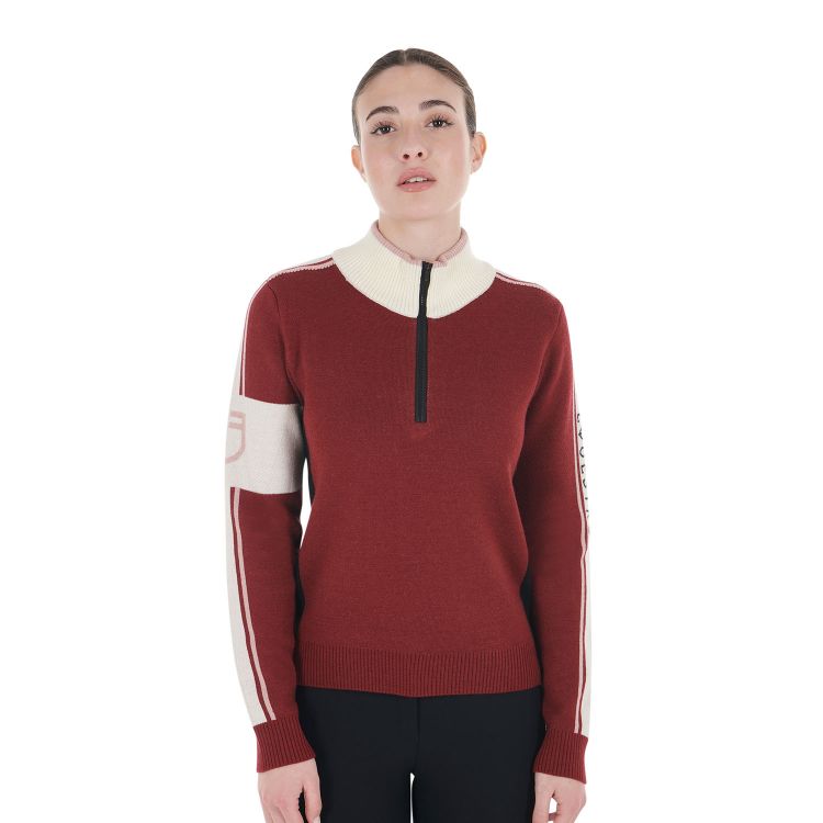 Women's high neck sweater with zip