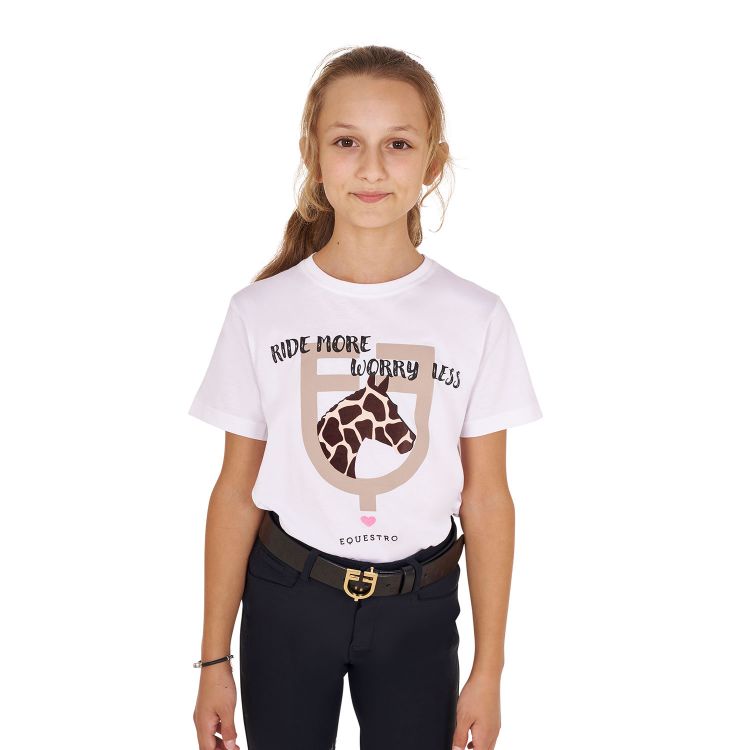 Girls' Ride More Worry Less cotton T-shirt