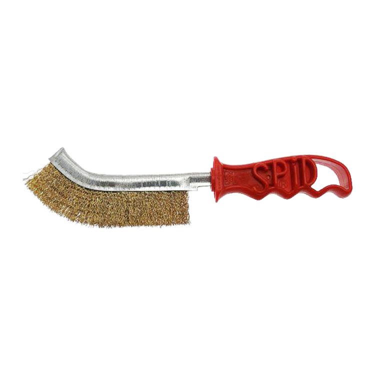 BRASS-PLATED STEEL HOOF BRUSH