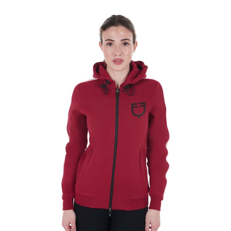 Women's hooded sweatshirt with front zip