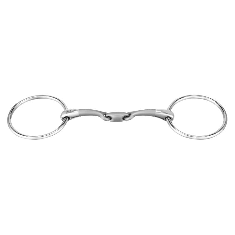 SATINOX LOOSE RING SNAFFLE 14 MM DOUBLE JOINTED STAINLESS STEEL