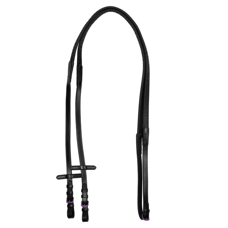 Leather and rubber reins