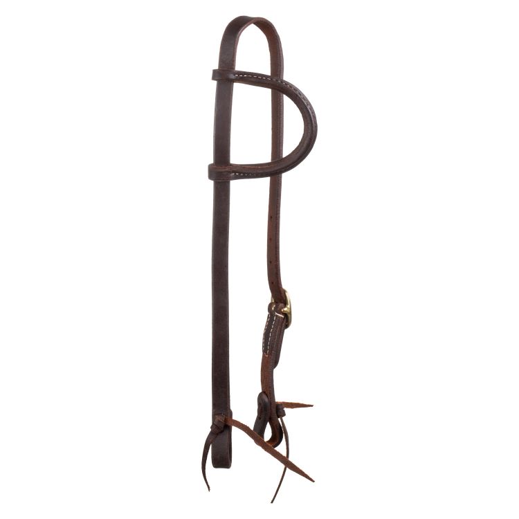 SINGLE BRASS BUCKLE ONE EAR WESTERN BRIDLE