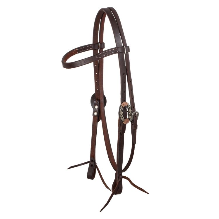 WESTERN FANCY GERMAN SILVER BUCKELS BRIDLE