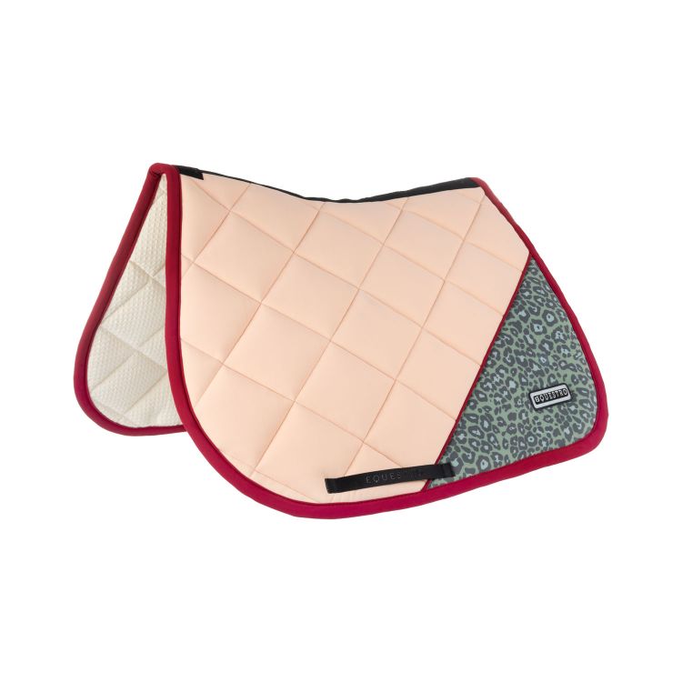 Jumping saddle pad in technical fabric with leopard insert