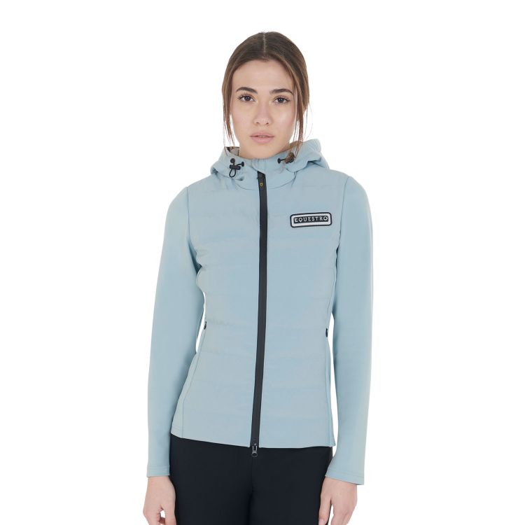 Women's hooded down jacket technical blend