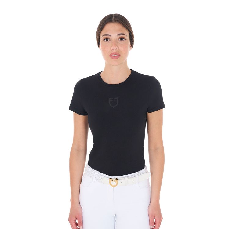 Women's basic T-shirt with tone-on-tone logo
