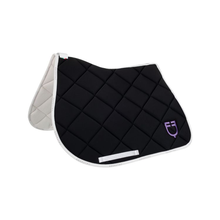 Jumping saddle pad with multicolor logo